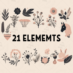 Minimalist Unicorn Clipart Pack, 21 Cute Vector Unicorns, PNG 300 DPI, SVG, AI, EPS Source Files Instant Download
