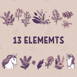 Minimalist Unicorn Clipart Pack, 13 Cute Vector Unicorns, PNG 300 DPI, SVG, AI, EPS Source Files Instant Download
