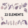Minimalist Unicorn Clipart Pack, 22 Cute Vector Unicorns, PNG 300 DPI, SVG, AI, EPS Source Files Instant Download