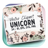 Minimalist Unicorn Clipart Pack, 24 Cute Vector Unicorns, PNG 300 DPI, SVG, AI, EPS Source Files Instant Download