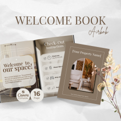 Airbnb Welcome Book Canva Template Editable Host Binder Printable House Manual Guide Vacation Rental Guest Packet