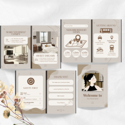 Airbnb Welcome Book Canva Template Editable Host Binder Printable House Manual Guide Vacation Rental Guest Packet