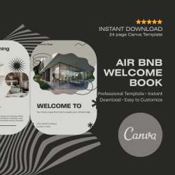 Airbnb Welcome Book Canva Template Editable Host Binder Printable House Manual Guide Vacation Rental Guest Packet