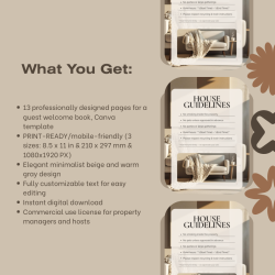 Airbnb Welcome Book Canva Template Editable Host Binder Printable House Manual Guide Vacation Rental Guest Packet