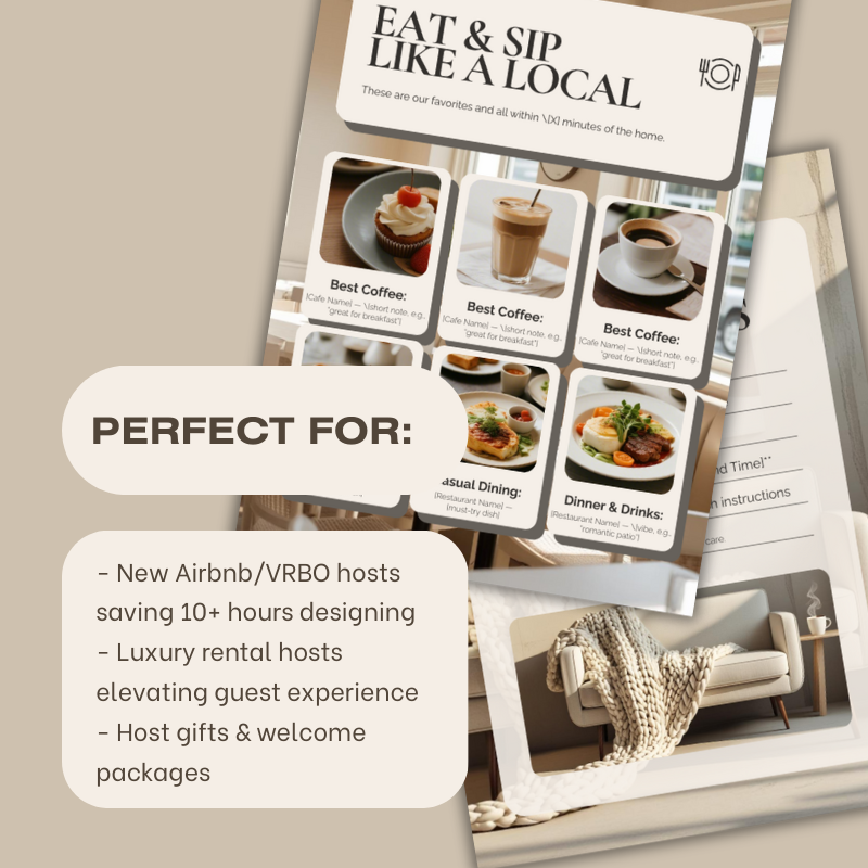 Airbnb Book Canva Template Editable Host Binder Printable House