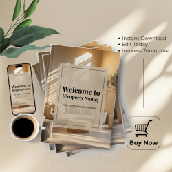 Airbnb Welcome Book Canva Template Editable Host Binder Printable House Manual Guide Vacation Rental Guest Packet