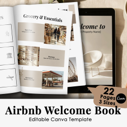 Airbnb Welcome Book Canva Template Editable Host Binder Printable House Manual Guide Vacation Rental Guest Packet