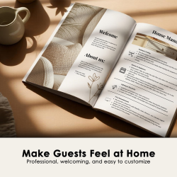Airbnb Welcome Book Canva Template Editable Host Binder Printable House Manual Guide Vacation Rental Guest Packet