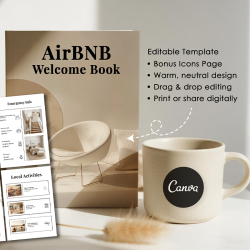 Airbnb Welcome Book Canva Template Editable Host Binder Printable House Manual Guide Vacation Rental Guest Packet