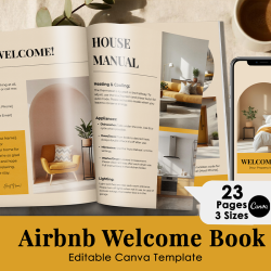 Airbnb Welcome Book Canva Template Editable Host Binder Printable House Manual Guide Vacation Rental Guest Packet