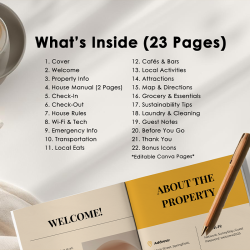 Airbnb Welcome Book Canva Template Editable Host Binder Printable House Manual Guide Vacation Rental Guest Packet