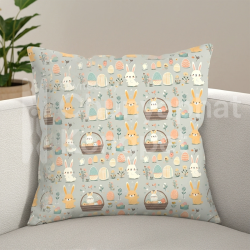Happy Easter Seamless Pattern Set – 9 Pastel Digital Papers – Cute Bunny & Egg Patterns – 4000x4000 px, 300 DPI, PNG