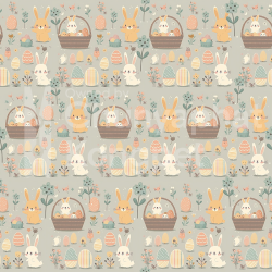Happy Easter Seamless Pattern Set – 9 Pastel Digital Papers – Cute Bunny & Egg Patterns – 4000x4000 px, 300 DPI, PNG