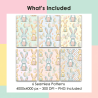 Happy Easter Seamless Pattern Set – 6 Pastel Digital Papers – Cute Bunny & Egg Patterns – 4000x4000 px, 300 DPI, PNG