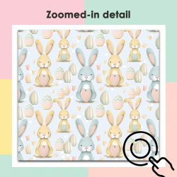 Happy Easter Seamless Pattern Set – 6 Pastel Digital Papers – Cute Bunny & Egg Patterns – 4000x4000 px, 300 DPI, PNG