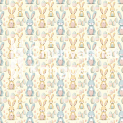 Happy Easter Seamless Pattern Set – 6 Pastel Digital Papers – Cute Bunny & Egg Patterns – 4000x4000 px, 300 DPI, PNG