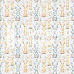 Happy Easter Seamless Pattern Set – 6 Pastel Digital Papers – Cute Bunny & Egg Patterns – 4000x4000 px, 300 DPI, PNG