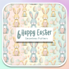 Happy Easter Seamless Pattern Set – 6 Pastel Digital Papers – Cute Bunny & Egg Patterns – 4000x4000 px, 300 DPI, PNG