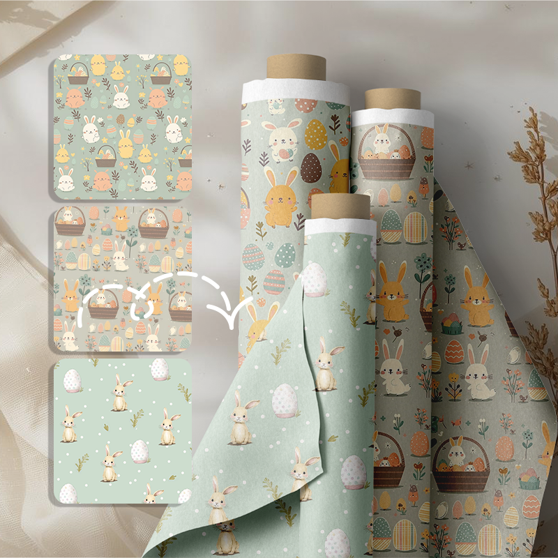 9 Happy Easter Seamless Pattern Set – Pastel Digital Papers – Cute Bunny & Egg Patterns – 4000x4000 px, 300 DPI, PNG