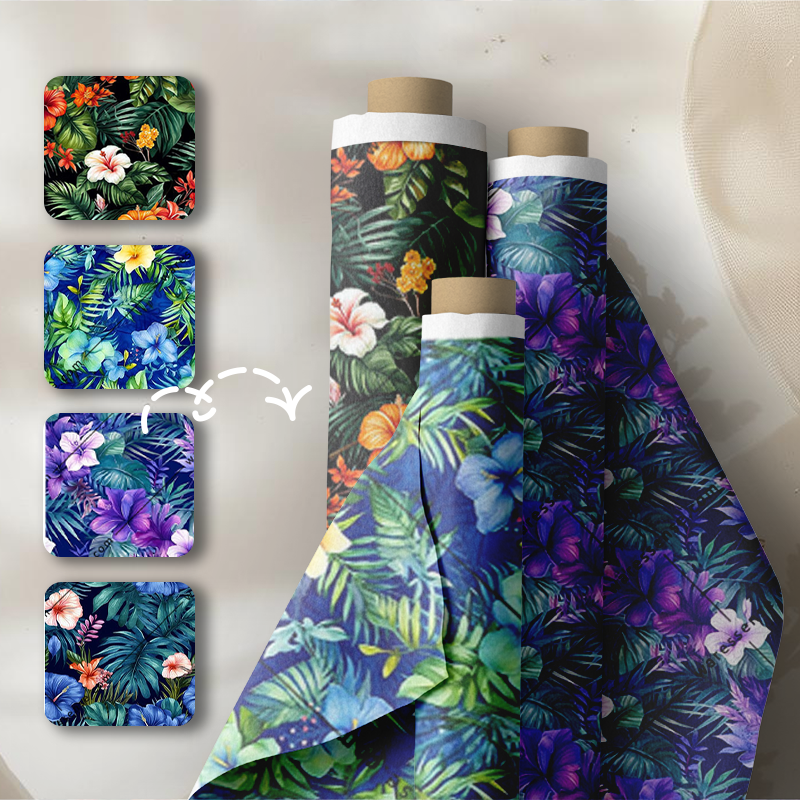 4 Tropical Flowers Seamless Patterns (JPG)