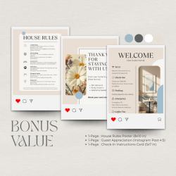Airbnb Welcome Book Canva Template 21 Pages, Canva Editable, VRBO Host Guide, Complete Pack, Instant Download