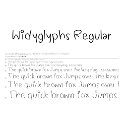 WidyGlyphs - a handwritten font