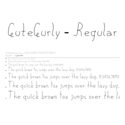CuteCurly - a handwritten font