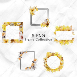 Yellow & brown tropical flower PNG clipart