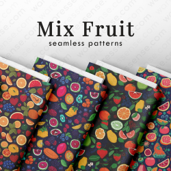 Vibrant Mix Fruit Seamless Patterns Collection – Tropical & Juicy Designs