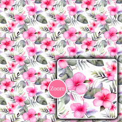 Watercolor Tropical Pink Seamless Pattern