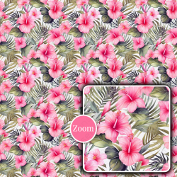 Watercolor Tropical Pink Seamless Pattern