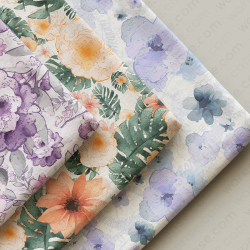 Tropical Floral Seamless Patterns Collection