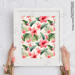 Tropical Floral Seamless Patterns Collection