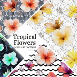 Tropical Flowers Seamless...