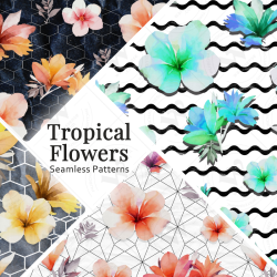 Tropical Flowers Seamless...