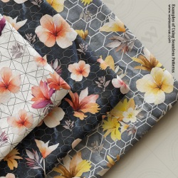 Tropical Flowers Seamless Pattern Set – Vibrant Geometric Designs