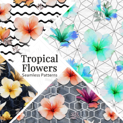 Tropical Flowers Seamless...