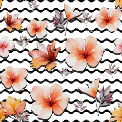 Tropical Flowers Seamless Pattern Set – Vibrant Geometric Designs