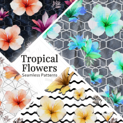 Tropical Flowers Seamless...