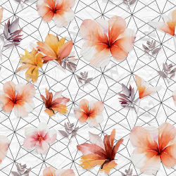 Tropical Flowers Seamless Pattern Set – Vibrant Geometric Designs