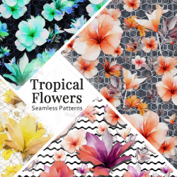 Tropical Flowers Seamless...