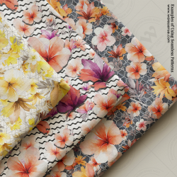 Tropical Flowers Seamless Pattern Set – Vibrant Geometric Designs