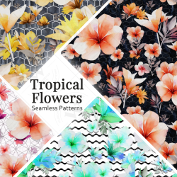 Tropical Flowers Seamless...