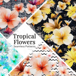 Tropical Flowers Seamless...