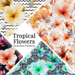 Tropical Flowers Seamless...