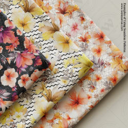 Tropical Flowers Seamless Pattern Set – Vibrant Geometric Designs